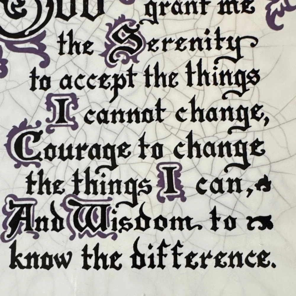 ★ Serenity Prayer Decorative Tile Plaque Religious Inspirational Wall Decor